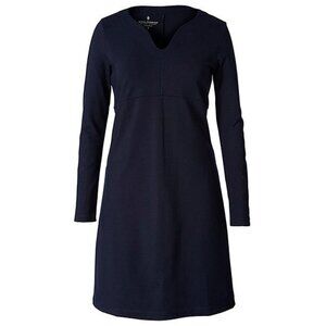 Royal Robbins Geneva Ponte Dress Navy Blue Long Sleeve Wrinkle Resistant, S